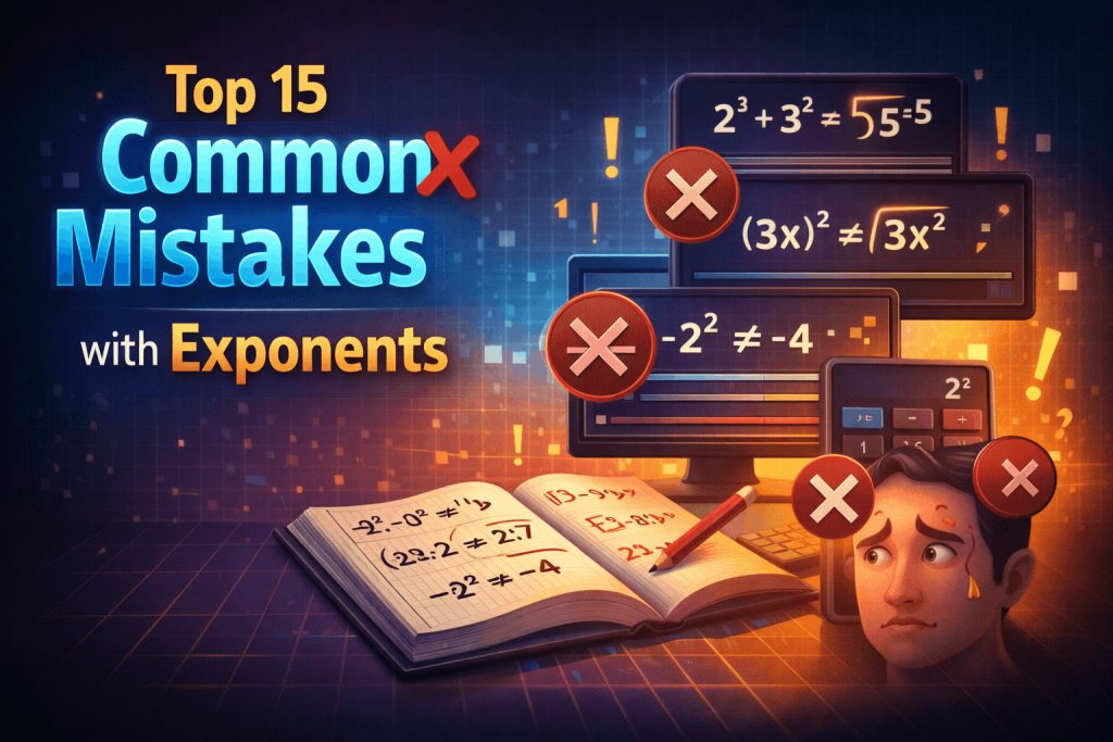 Top 15 Common Mistakes with Exponents